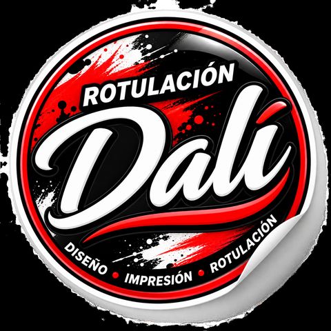 Sticker circular troquelado Rotulación Dalí